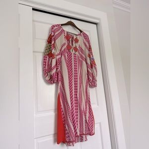 Farm Río x Anthropologie Embroidered V Neck Dress